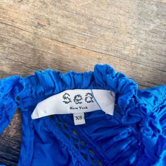$250 Sea New York Organic Cotton Cottage Prairie Flutter Sleeve Top XS Womens - Picture 8 of 8